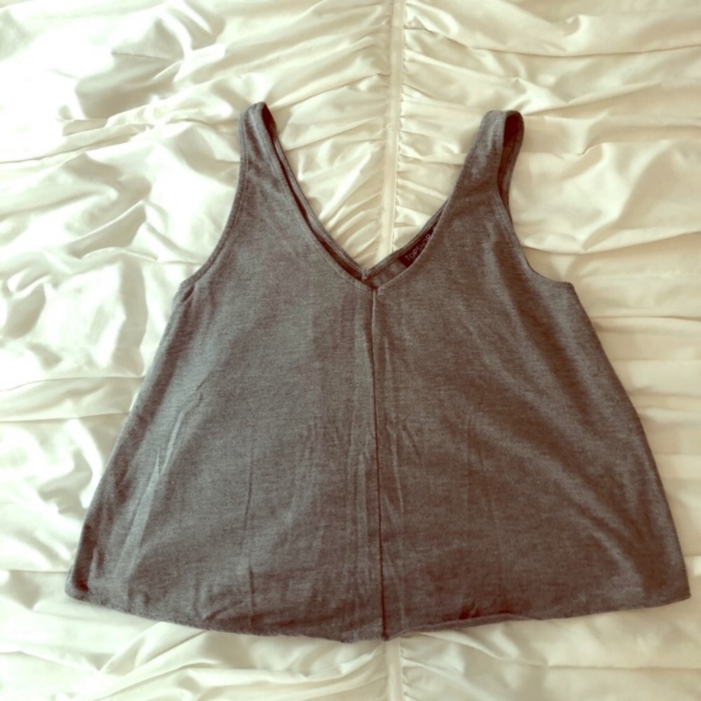 Top shop grey vneck tank